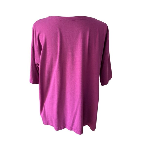 J. Jill Pima Cotton Elbow Sleeve Tee Women's Size Large Purple Soft Stretch - Picture 3 of 15